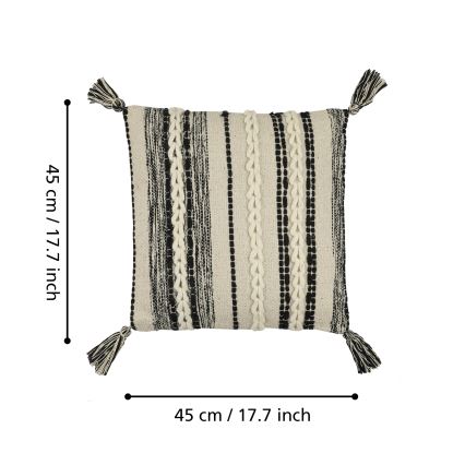Eglo 420055 - Decoratief sierkussen CHEVERY 45x45 cm crème/zwart