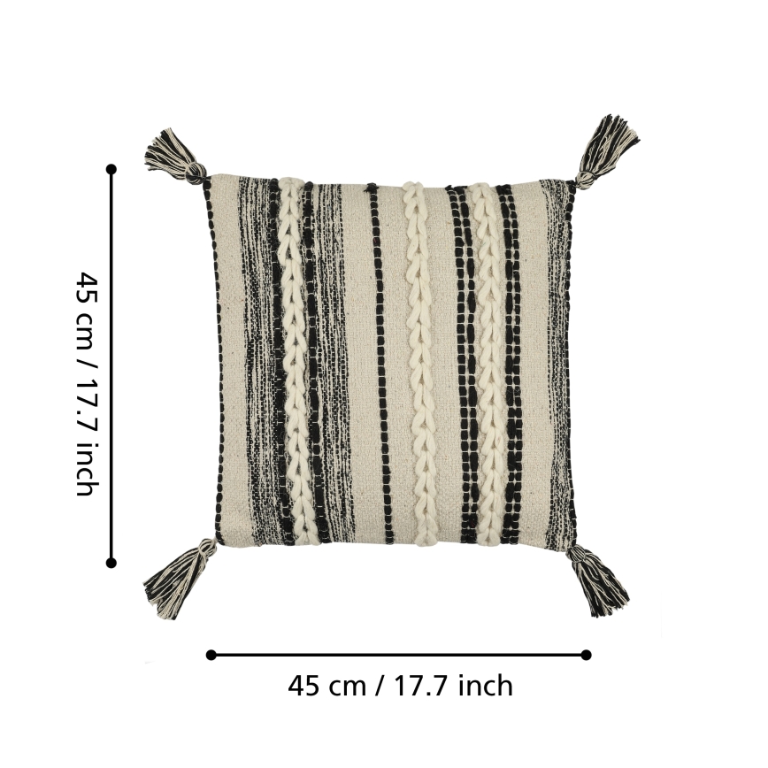 Eglo 420055 - Decoratief sierkussen CHEVERY 45x45 cm crème/zwart