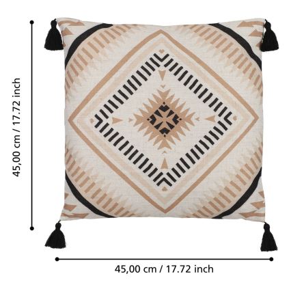 Eglo 420079 - Decoratief sierkussen CHEVERY 45x45 cm beige/zwart