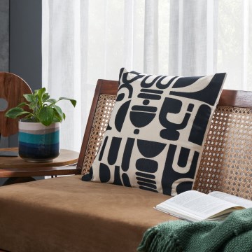 Eglo 420307 - Decoratief sierkussen CHEVERY 45x45 cm crème/zwart