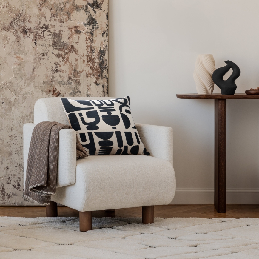 Eglo 420307 - Decoratief sierkussen CHEVERY 45x45 cm crème/zwart