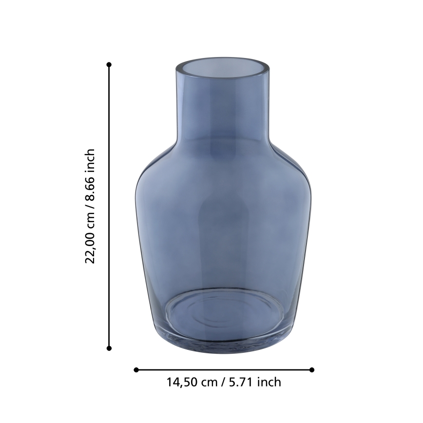 Eglo 421219 - Glazen vaas SIRANANA 22 x 14,5 cm blauw/rookgrijs
