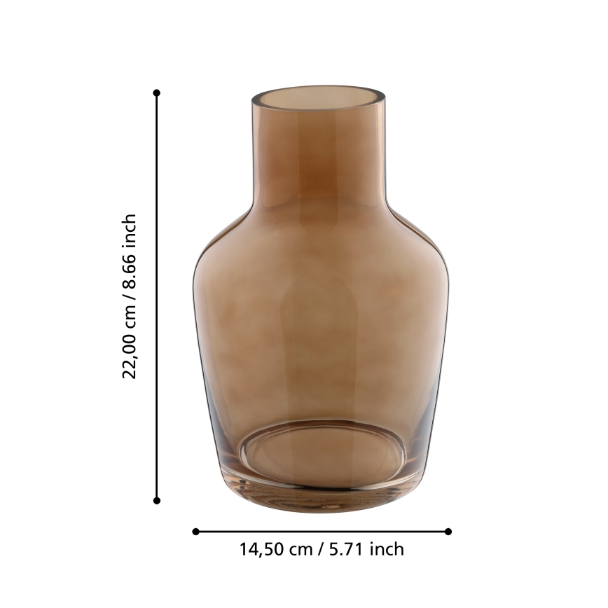 Eglo 421221 - Glazen vaas SIRANANA 22x14,5 cm bruin/rookkleurig