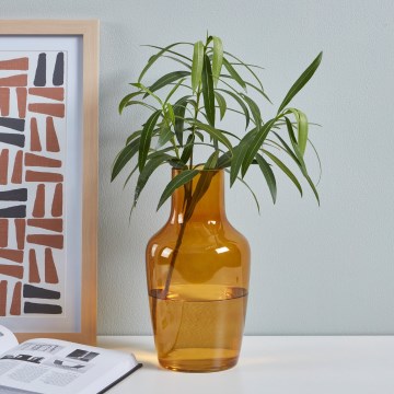 Eglo 421223 - Glazen vaas SIRANANA 25x13,3 cm geel/rookkleurig