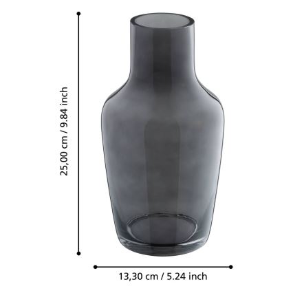 Eglo - Glazen vaas 25x13,3 cm zwart