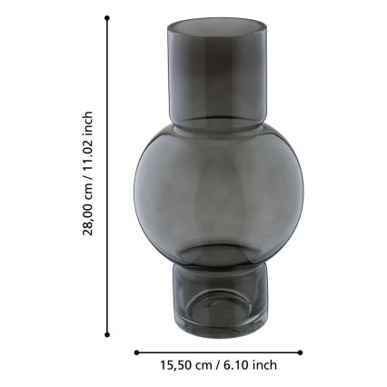 Eglo - Glazen vaas 28x15,5 cm zwart