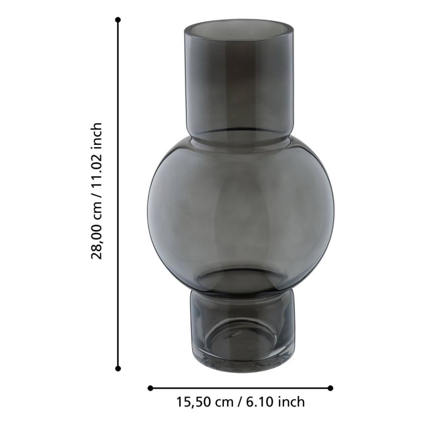 Eglo - Glazen vaas 28x15,5 cm zwart