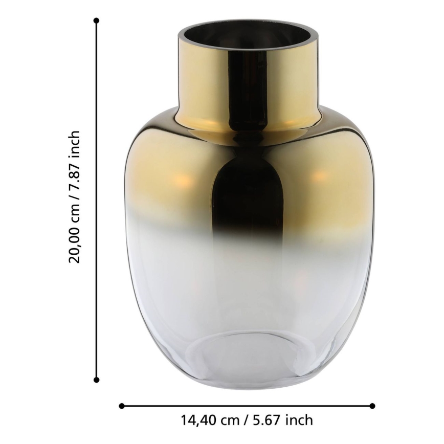 Eglo - Glazen vaas 20x14,4 cm goud