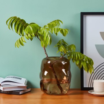 Eglo 421238 - Glazen vaas MAROSAVA 23x20 cm bruin/gerookt