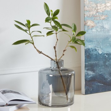 Eglo 421385 - Glazen vaas NABAS 24,5x21 cm zwart/rookglas