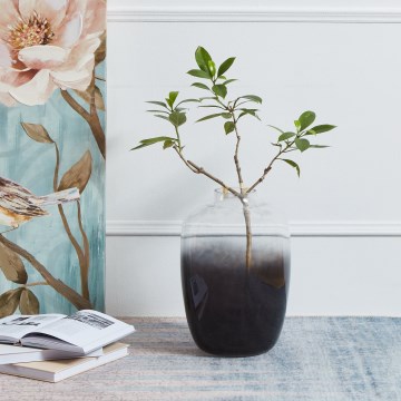 Eglo 421392 - Glazen vaas CULASI 35,5x24,5 cm zwart/rookkleurig