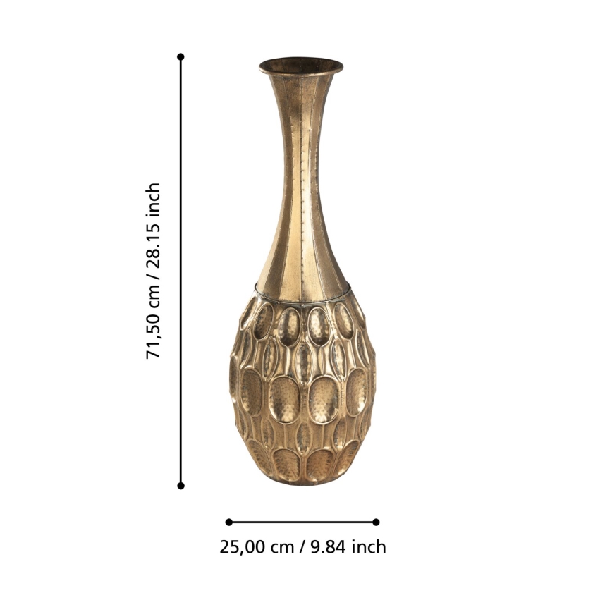Eglo 421633 - Metalen vaas LENGGENG 71,5 x 25 cm goudkleurig