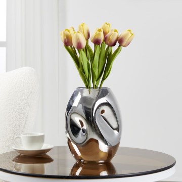 Eglo 421688 - Glazen vaas XIPORAI 19,8x14,5 cm glanzend chroom