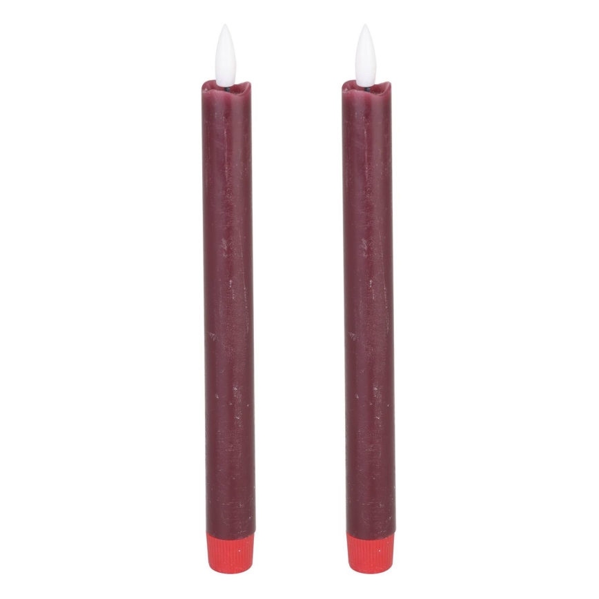 Eglo - SET 2x LED-kaars LED/1xAAA 24,5 cm rood