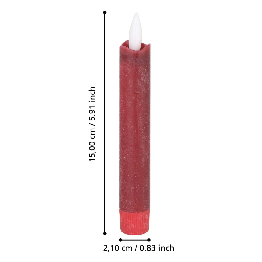 Eglo - SET 2x LED Candle LED/1xAAA 15 cm rood