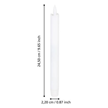 Eglo - SET van 2x LED-kaars LED/1xAAA 24,5 cm wit