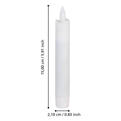 Eglo - SET 2x LED-kaars LED/1xAAA 15 cm wit