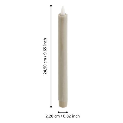 Eglo - SET van 2x LED-kaars LED/1xAAA 24,5 cm beige