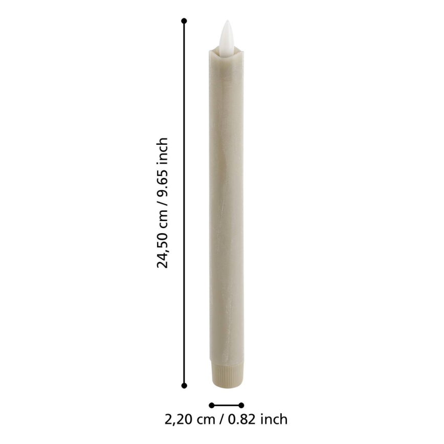 Eglo - SET van 2x LED-kaars LED/1xAAA 24,5 cm beige