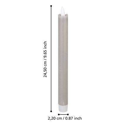 Eglo - SET 2x LED Candle LED/1xAAA 24,5 cm grijs