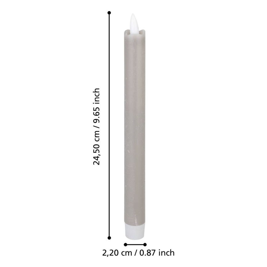Eglo - SET 2x LED Candle LED/1xAAA 24,5 cm grijs