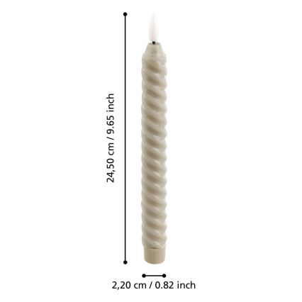 Eglo - SET 2x LED-kaars LED/1xAAA 24,5 cm beige