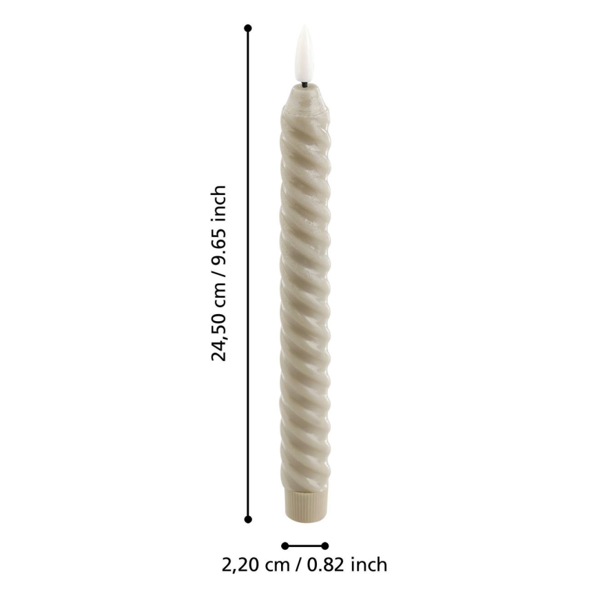 Eglo - SET 2x LED-kaars LED/1xAAA 24,5 cm beige