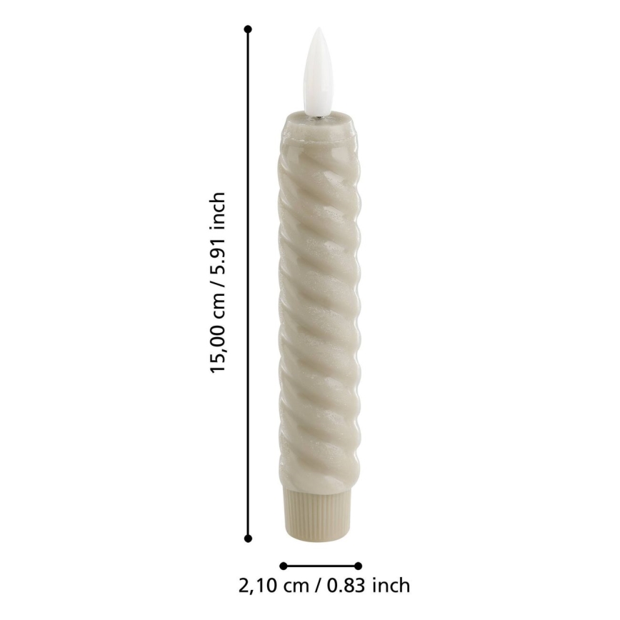 Eglo - SET van 2x LED-kaars LED/1xAAA 15 cm beige