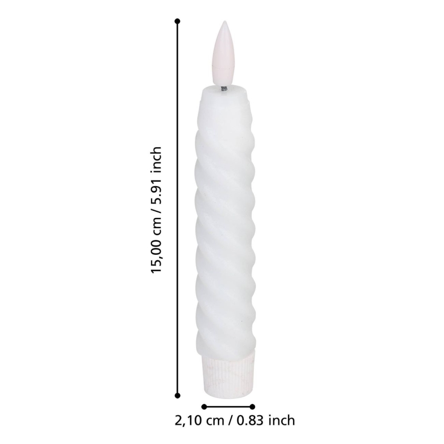 Eglo - SET 2x LED-kaars LED/1xAAA 15 cm wit