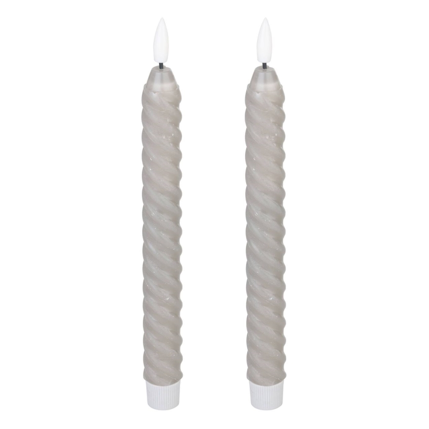 Eglo - SET 2x LED Candle LED/1xAAA 25 cm grijs