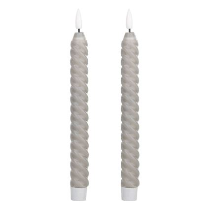 Eglo - SET 2x LED Candle LED/1xAAA 25 cm grijs