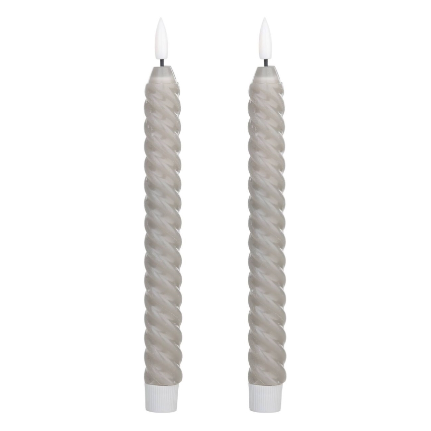Eglo - SET 2x LED Candle LED/1xAAA 25 cm grijs
