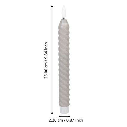 Eglo - SET 2x LED Candle LED/1xAAA 25 cm grijs