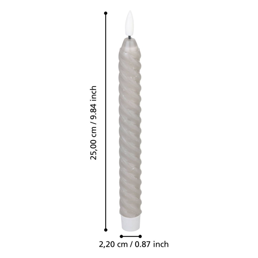 Eglo - SET 2x LED Candle LED/1xAAA 25 cm grijs