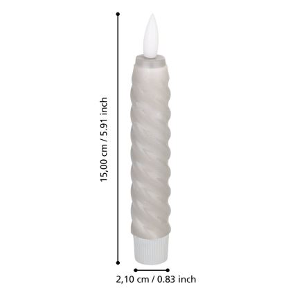 Eglo - SET 2x LED Candle LED/1xAAA 15 cm grijs