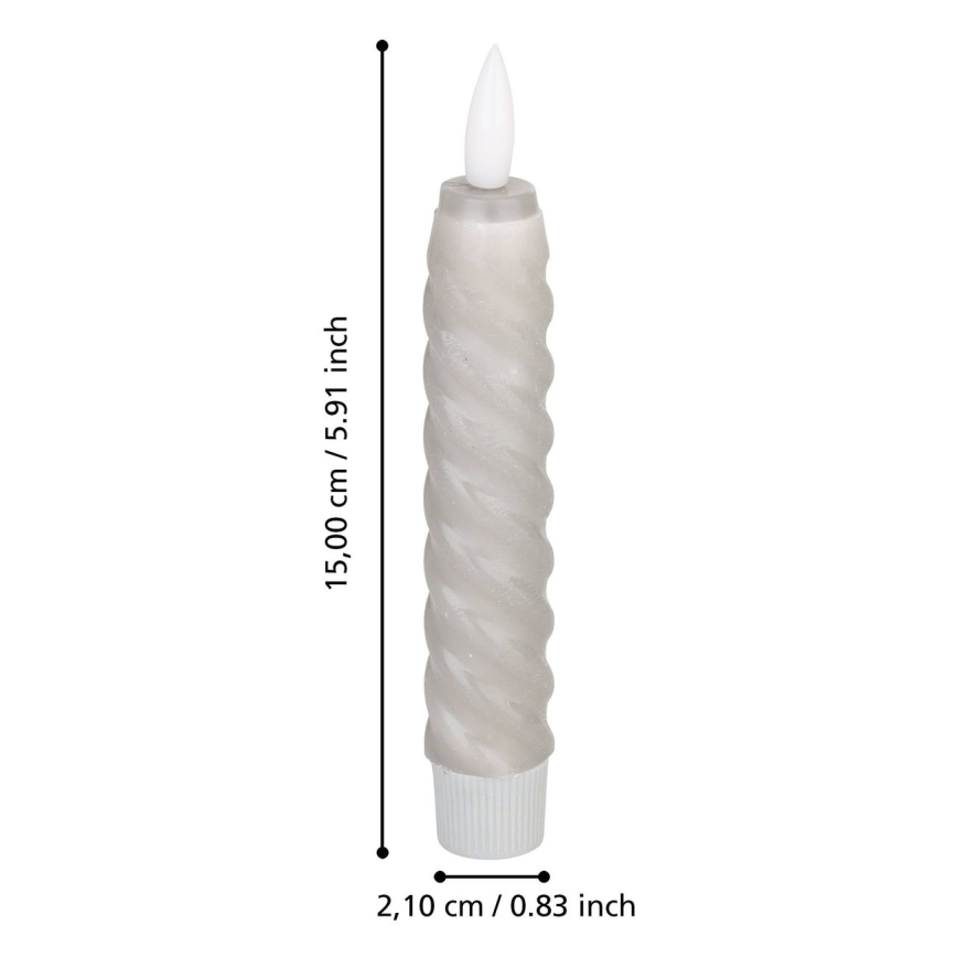 Eglo - SET 2x LED Candle LED/1xAAA 15 cm grijs