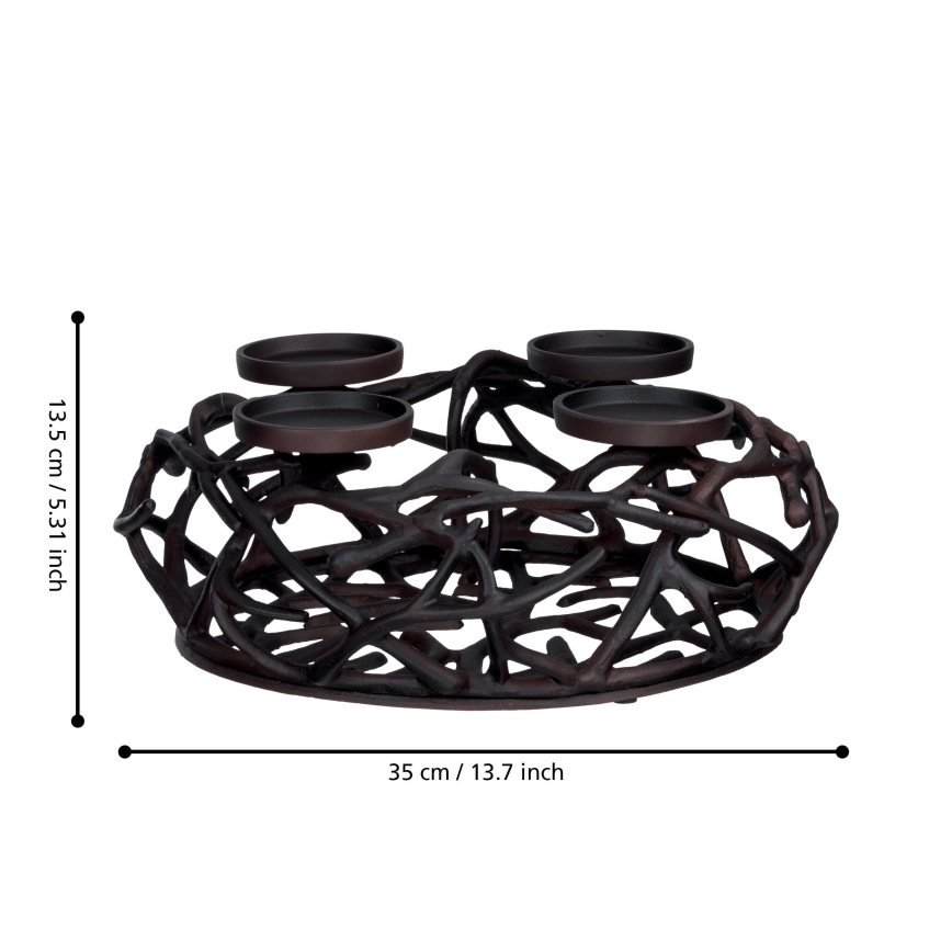 Eglo 422731 - Kaarsenhouder OROQUIETA 13,5x35 cm bruin