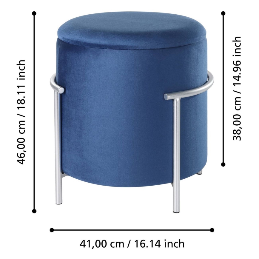 Eglo - Krukje 46x41 cm blauw/chroom