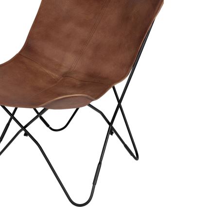 Eglo - Leren fauteuil 90x80 cm