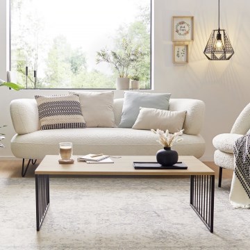 Eglo 424801 - Salontafel AUKSIDE 53,5x100 cm bruin/zwart