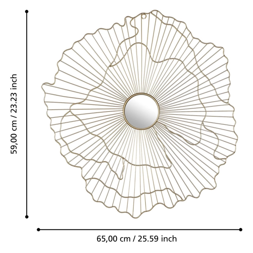 Eglo - muur spiegel 59x65 cm goud