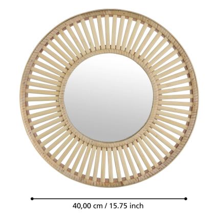 Eglo 425037 - Wandspiegel MITSUKE, Ø 40 cm, bamboe