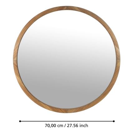 Eglo - muur spiegel diameter 70 cm bruin