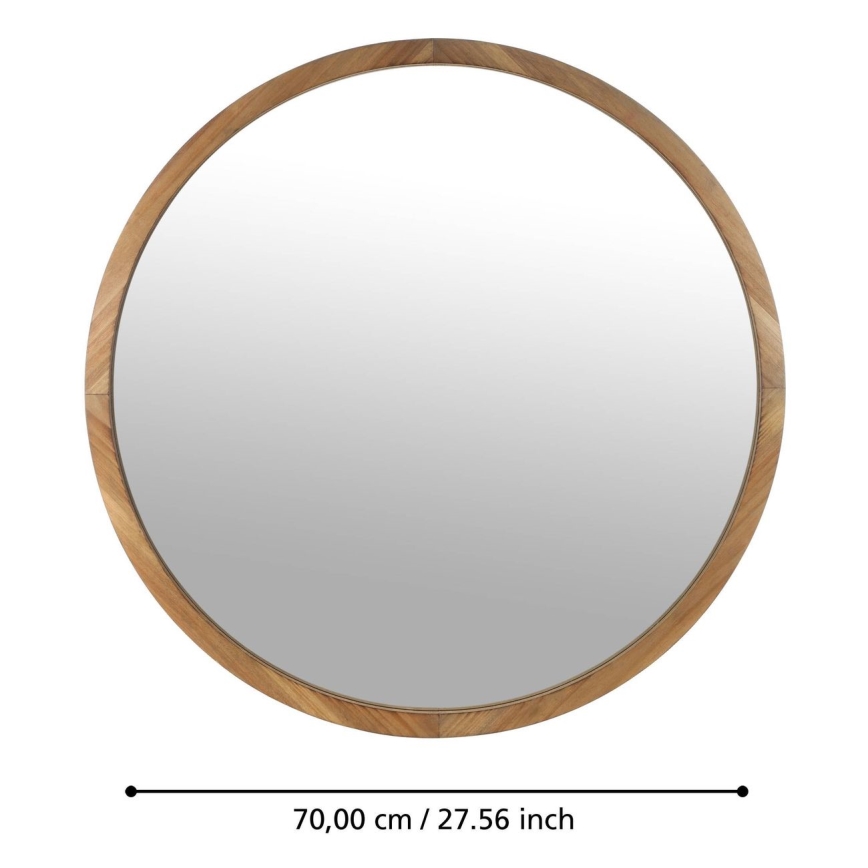 Eglo - muur spiegel diameter 70 cm bruin