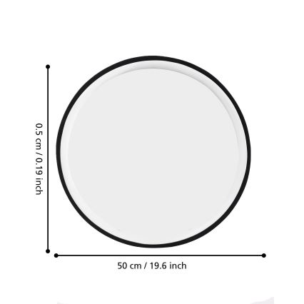 Eglo 425042 - Wandspiegel BANI Ø 31 cm zwart