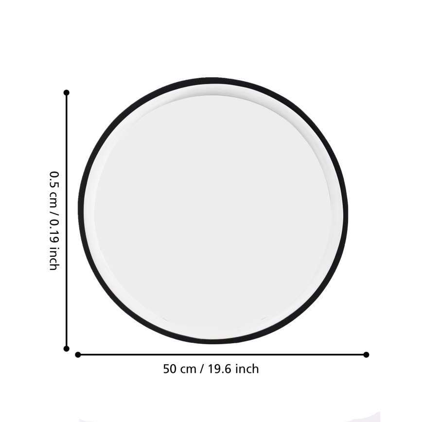 Eglo 425042 - Wandspiegel BANI Ø 31 cm zwart
