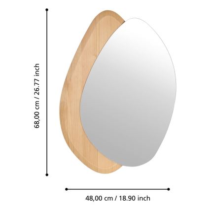 Eglo 425049 - Wandspiegel LIOMA 68 x 48 cm vuren/beige