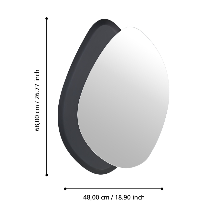 Eglo 425051 - Wandspiegel LIOMA 68x48 cm vuren/zwart