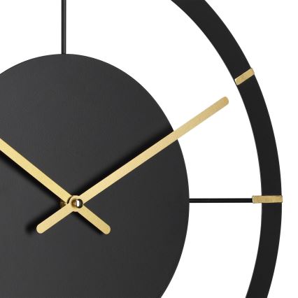 Eglo - Wand klok 1xAA diameter 40 cm zwart/goud