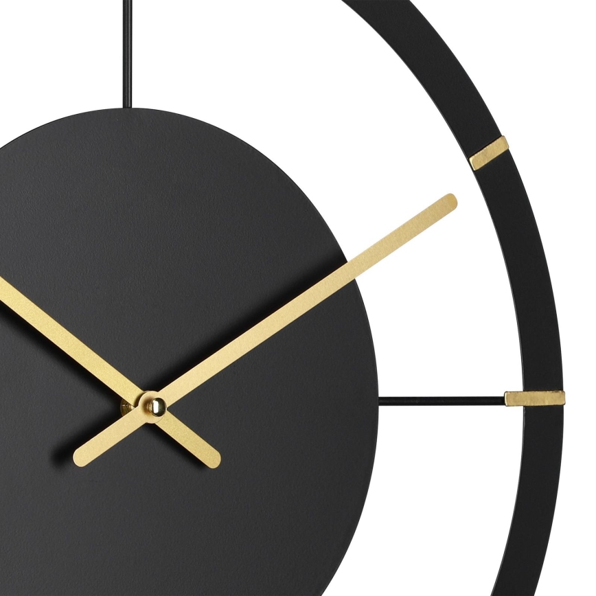 Eglo - Wand klok 1xAA diameter 40 cm zwart/goud
